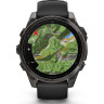Смарт-часы Garmin Fenix 8 – 47 мм, AMOLED Sapphire, титан с DLC-покрытием Carbon Gray и силиконовым ремешком черного/серого цвета 010-02904-21